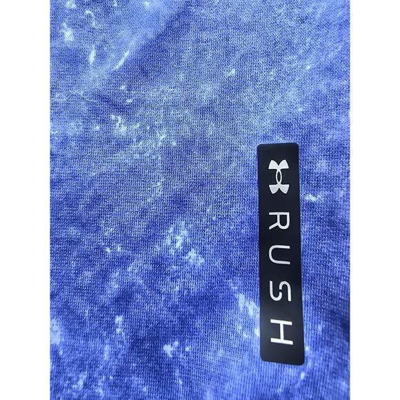 Under Armour Men’s Rush T-Shirt Large Sports Workout Gym Blue Marble Tie-Dye - Picture 4 of 5
